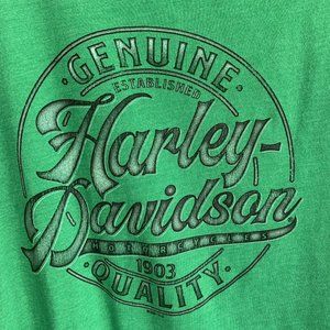 Harley-Davidson Green Tee T-Shirt Size XXL Route 30 Upper Sandusky Ohio NWT